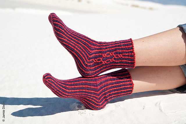 Bed socks knitted pattern