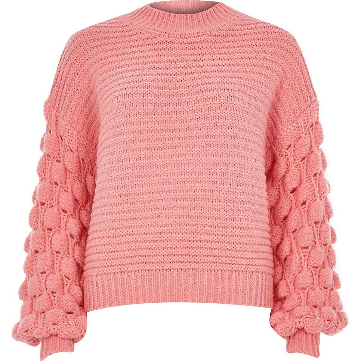 Bobble knit sweater pattern