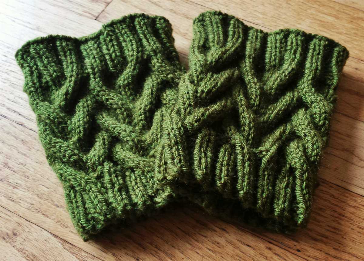 Boot cuffs knitted free pattern