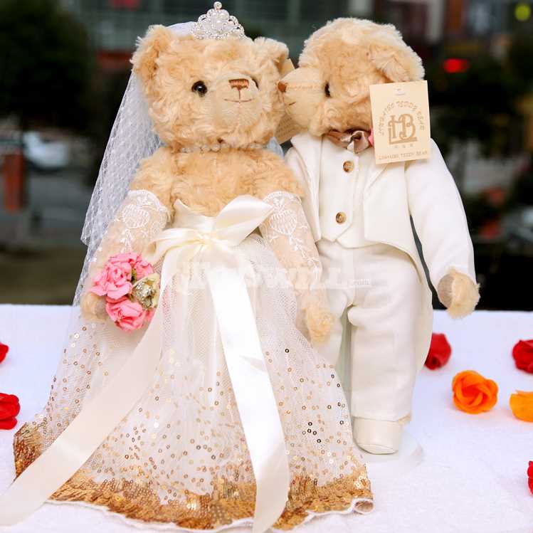 Bride and groom teddy bear knitting pattern