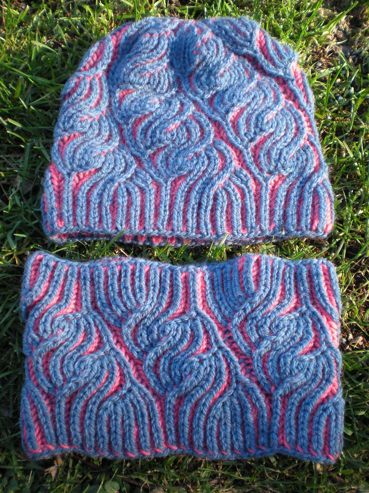 Brioche leaf knitting pattern