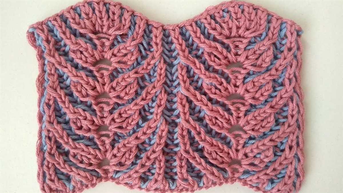 Brioche leaf knitting pattern