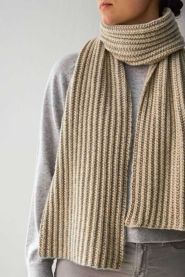 Broken rib knit scarf pattern