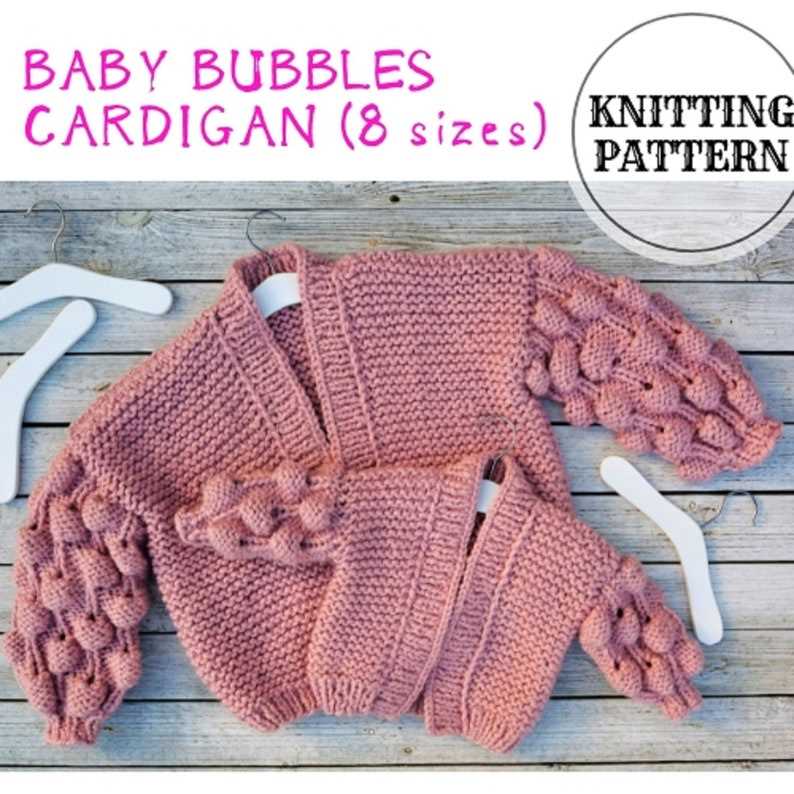 Bubble sleeve cardigan knitting pattern