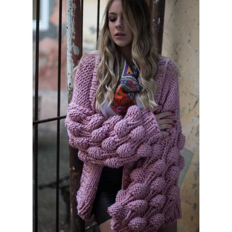 Bubble sleeve cardigan knitting pattern
