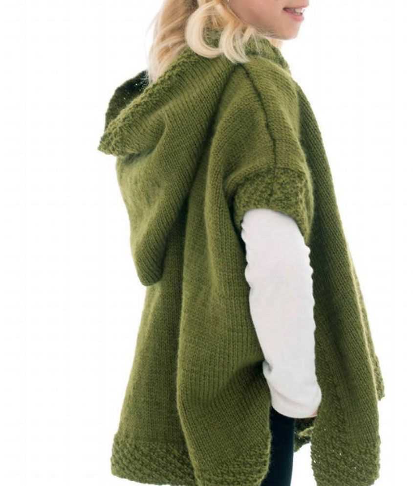 Button poncho knitting pattern