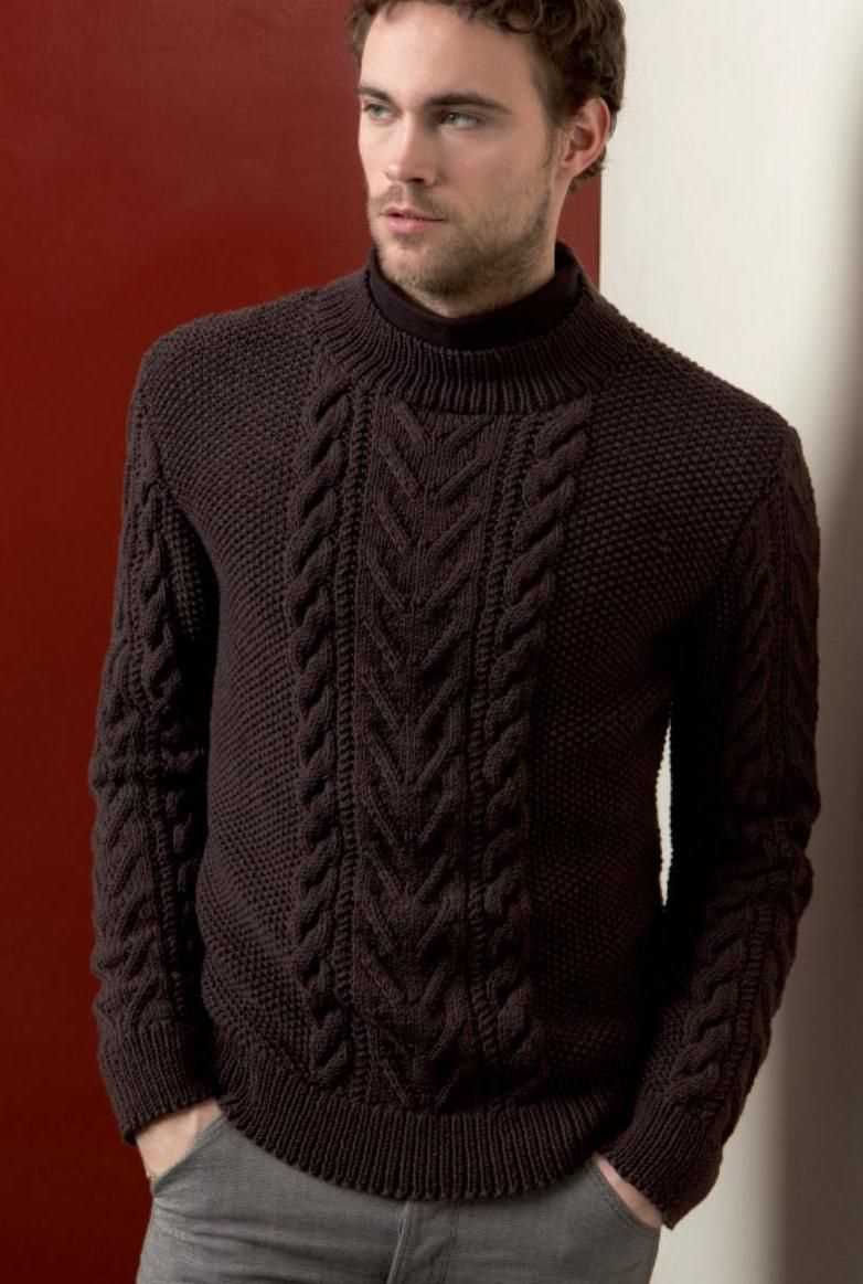 Cable knit sweater mens pattern