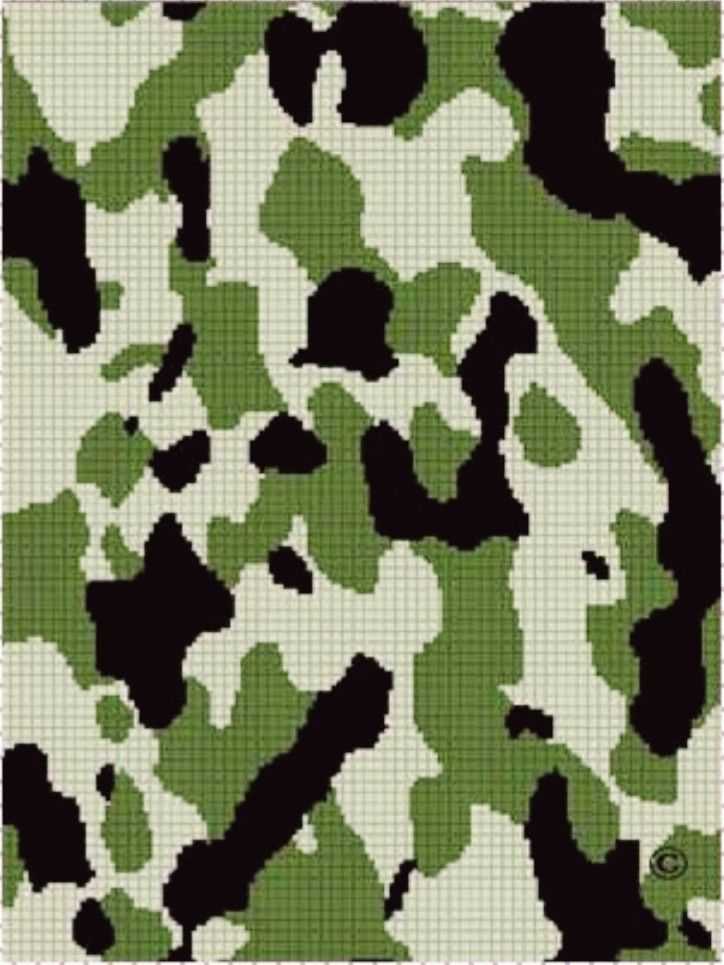 Camouflage knitting pattern