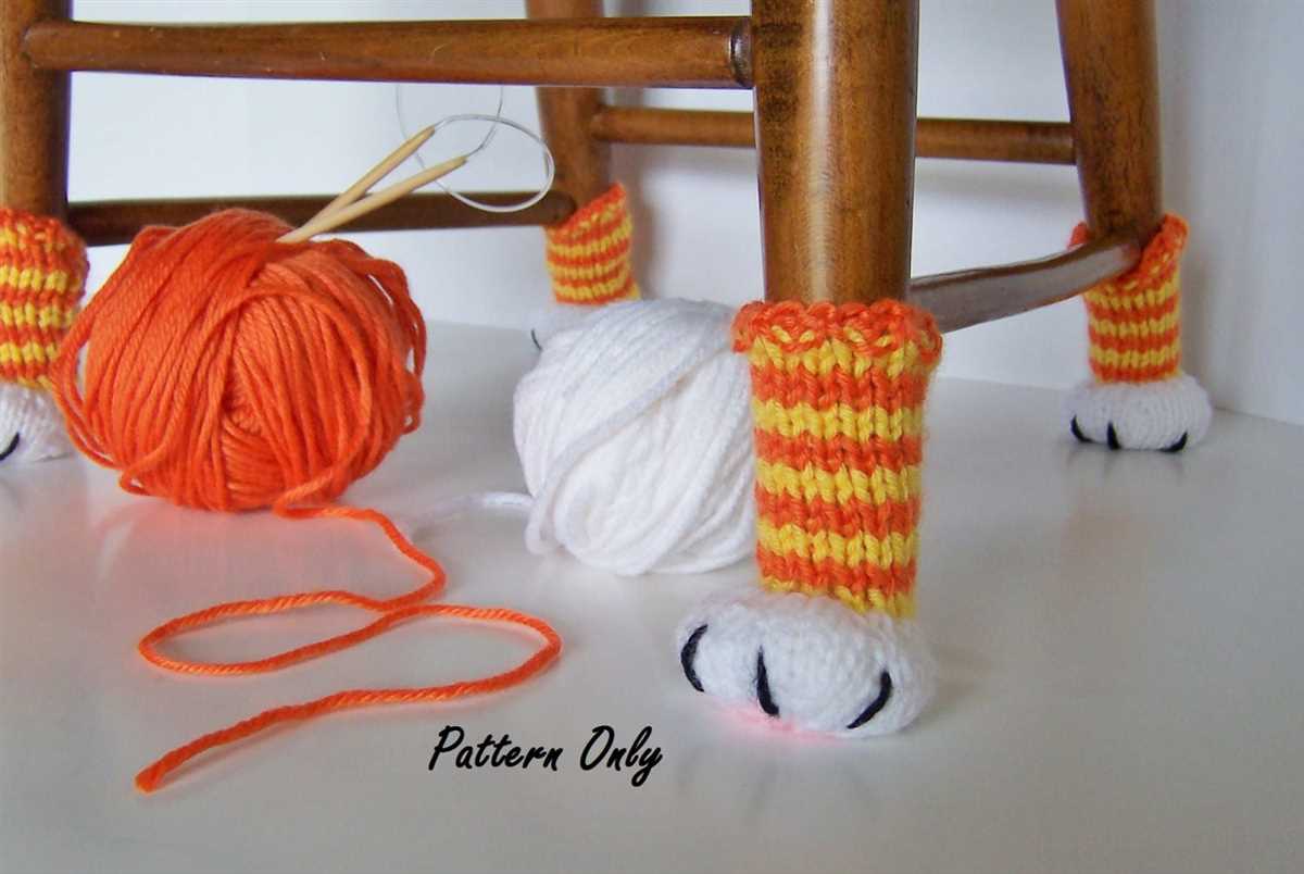 Knit Your Own Cute Cat Paw Chair Socks with This Step-by-Step Pattern Cat paw chair socks knitting pattern