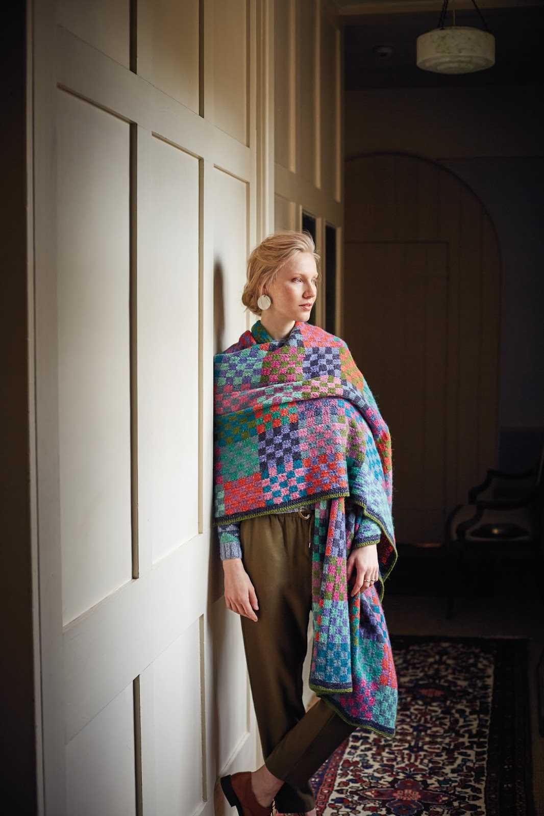Checkerboard scarf knitting pattern