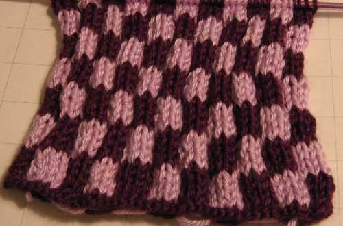 Checkerboard scarf knitting pattern