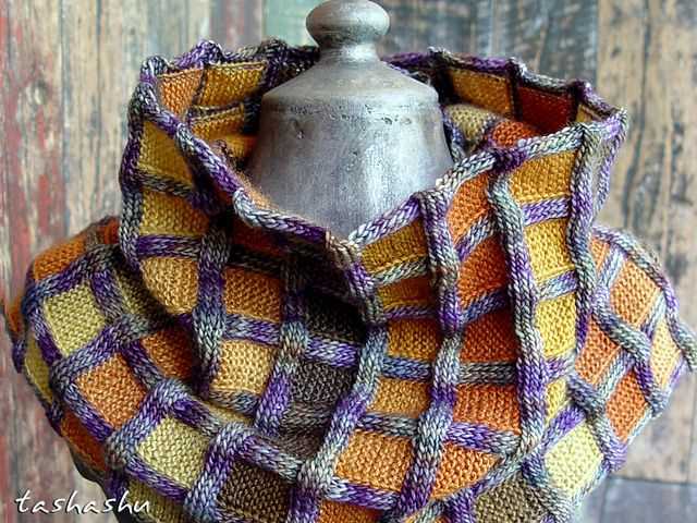 Checkerboard scarf knitting pattern