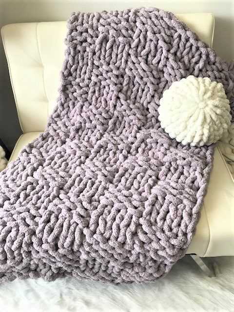 Chenille blanket knitting pattern