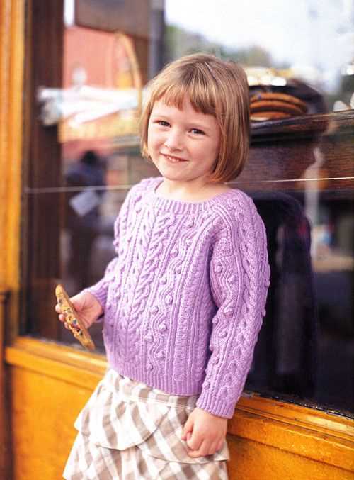 Child's cable knit sweater pattern
