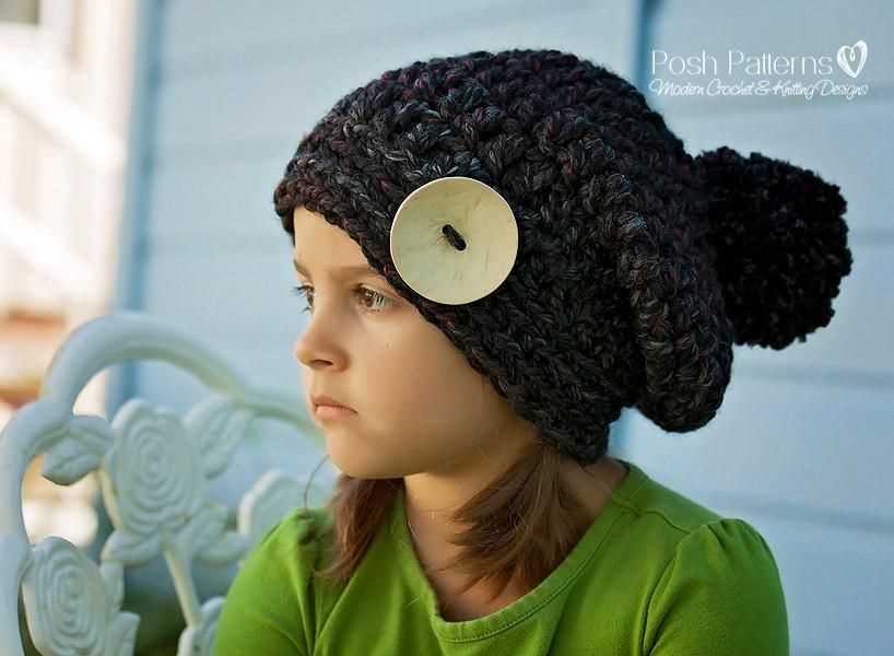 Childs slouch hat knitting pattern