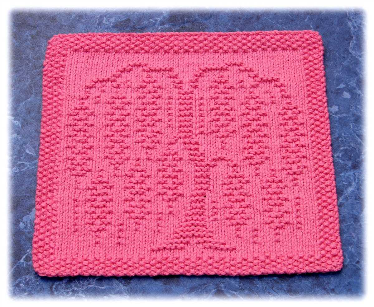 Chinese wave knit dishcloth pattern