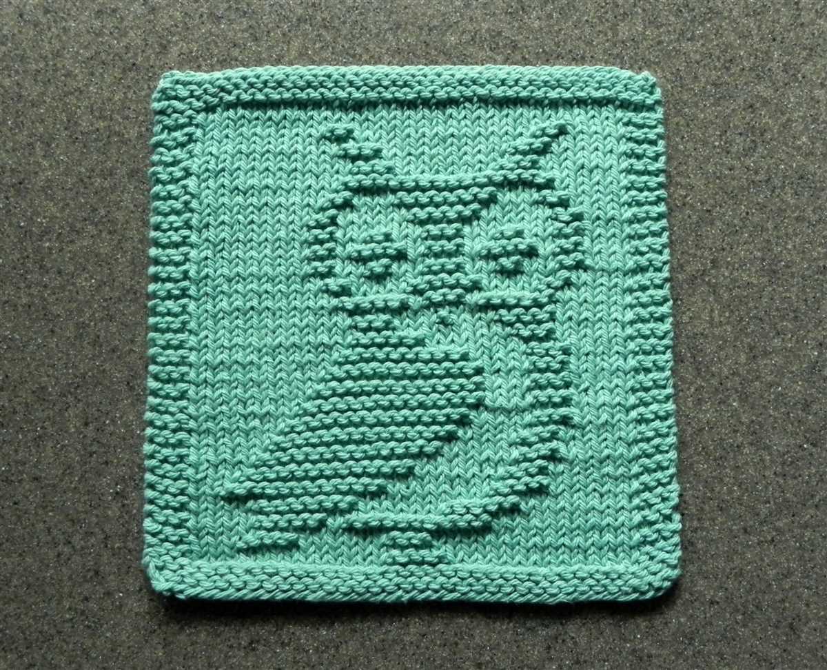 Chinese wave knit dishcloth pattern