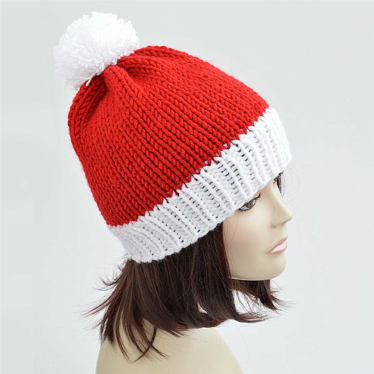 Christmas beanie hat knitting pattern