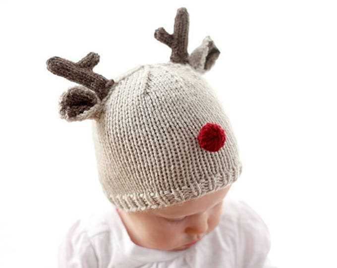 Christmas beanie hat knitting pattern