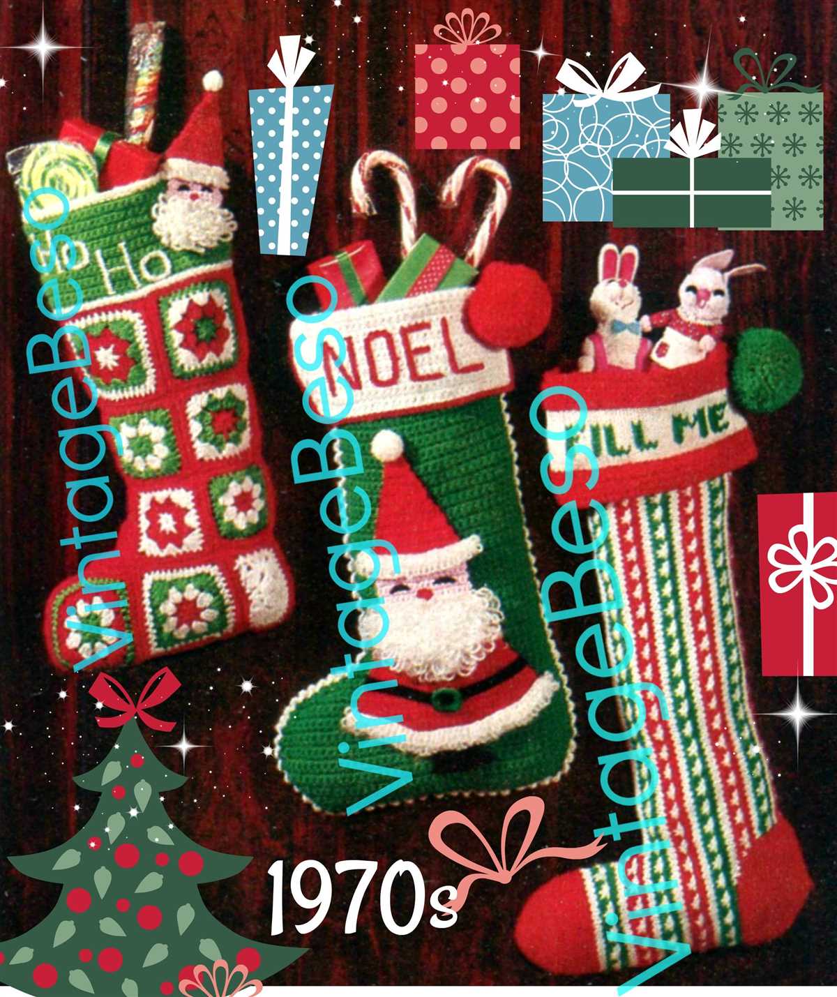 Christmas stockings knitting patterns easy