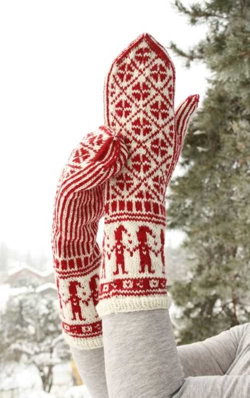 Christmas mittens knitting pattern