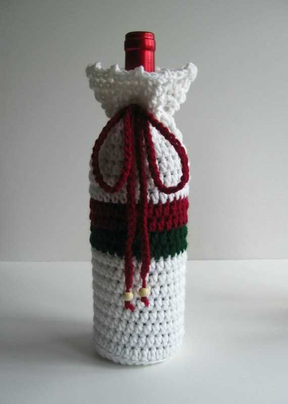 Christmas wine bottle cover knitting pattern