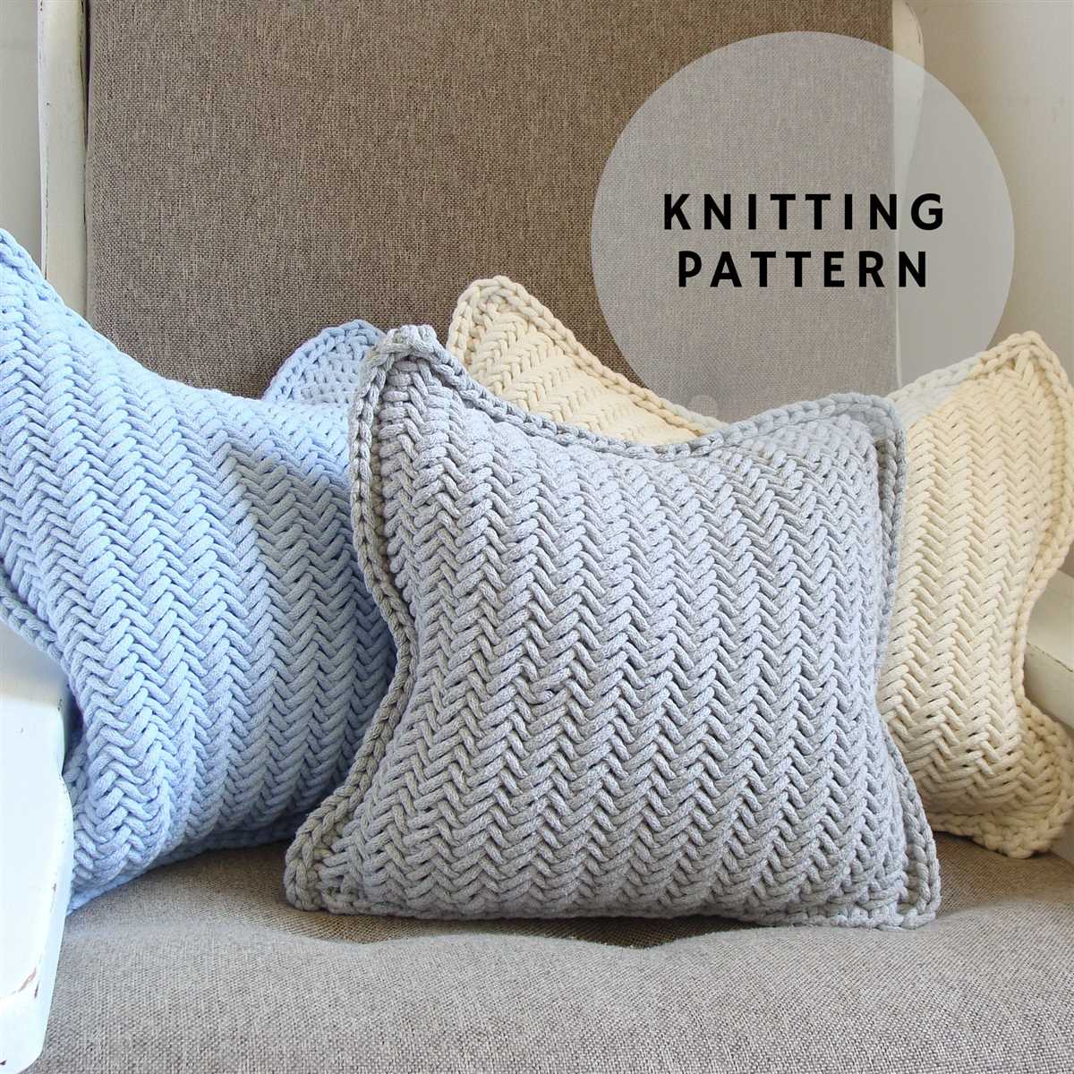 Chunky cable knit pillow pattern