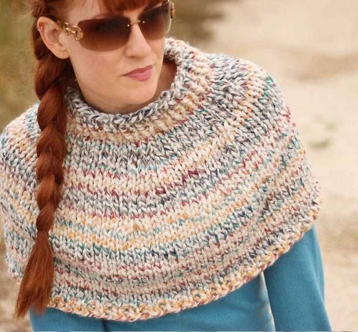 Chunky knit cape pattern