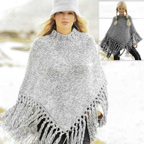 Chunky knit cape pattern