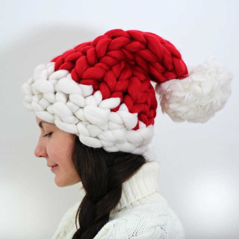 Chunky knit santa hat pattern