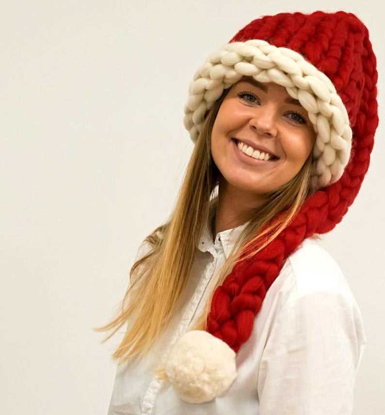 Chunky knit santa hat pattern
