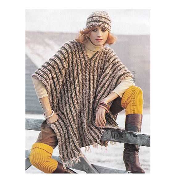 Create your own cozy chunky poncho with this knitting pattern! Chunky poncho knitting pattern