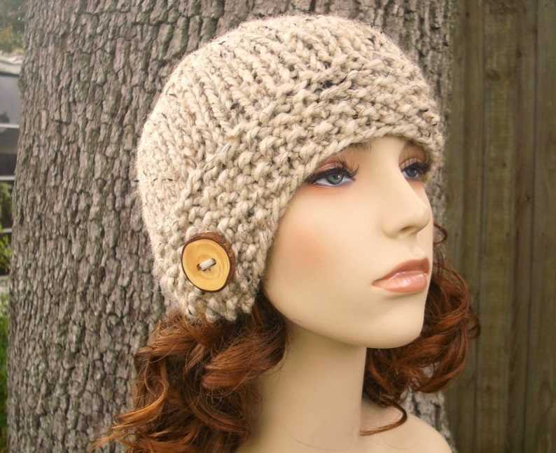 Chunky knit beanie hat pattern