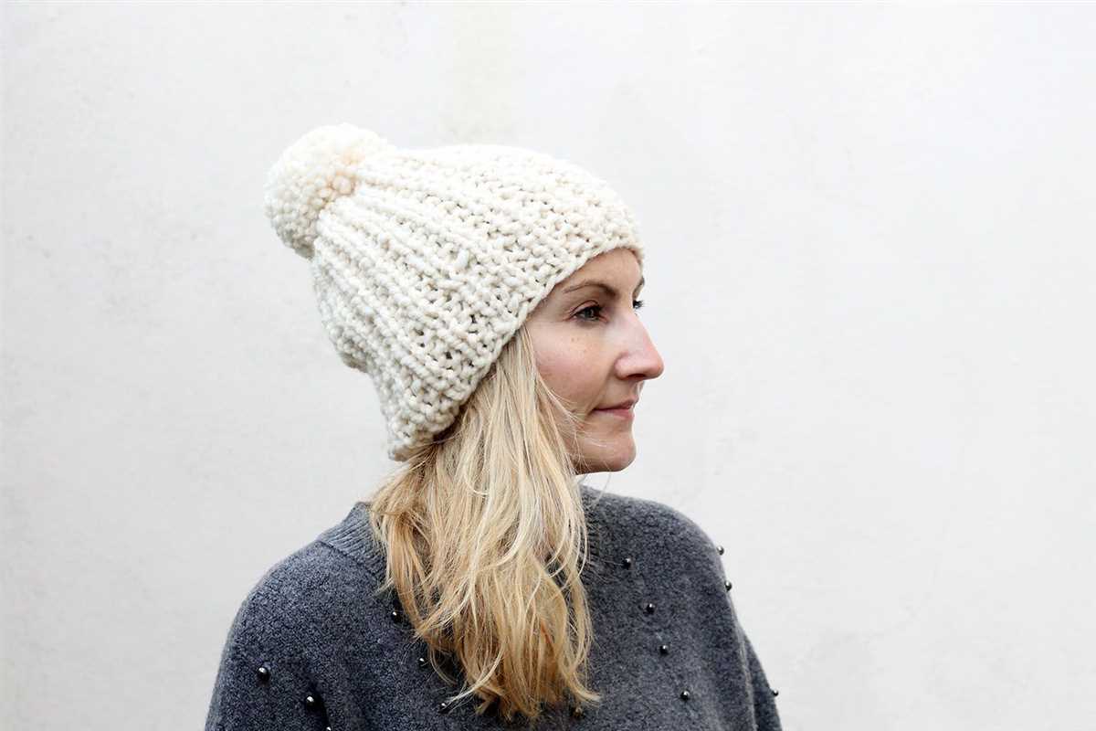 Chunky knit beanie hat pattern