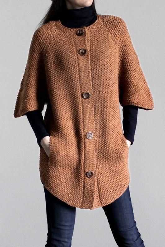 Chunky knit cape pattern