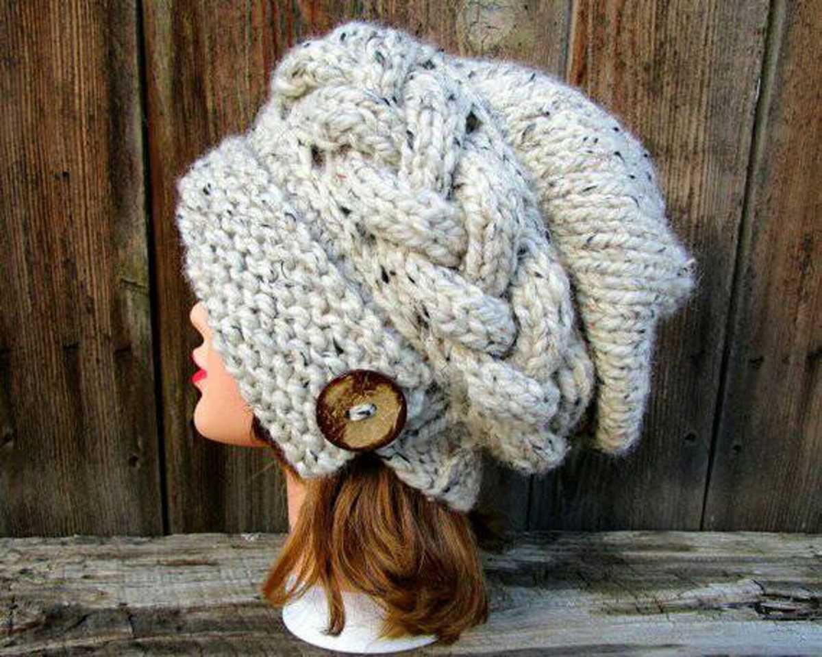 Chunky knit slouchy hat pattern