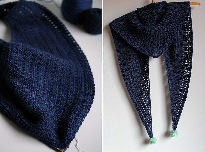 Chunky knit triangle shawl pattern
