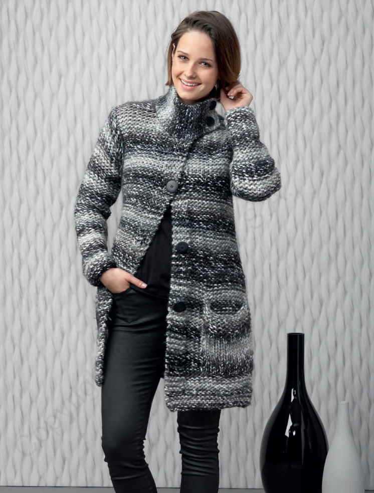 Chunky long cardigan knitting pattern