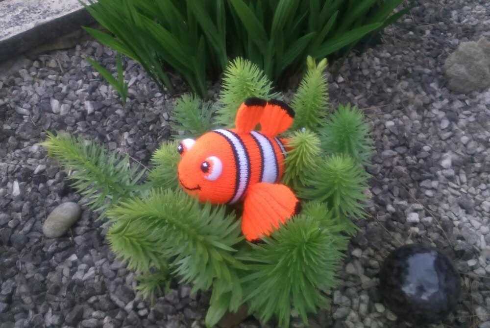 Create your own adorable clown fish with this unique knitting pattern Clown fish knitting pattern