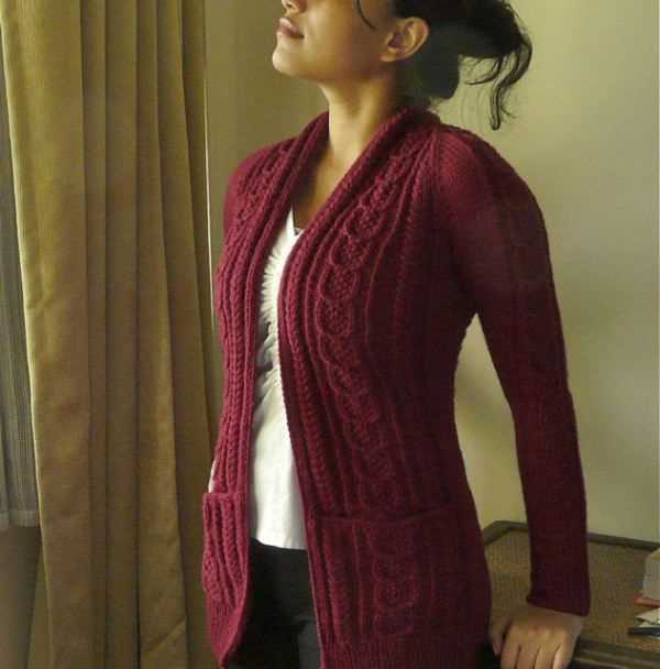 Collared cardigan knitting pattern