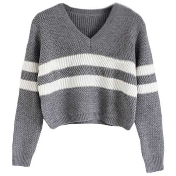Creating a Bold Look with a Color-Blocked Pointelle Knit Sweater Color block stripe pattern crop pointelle knit sweater