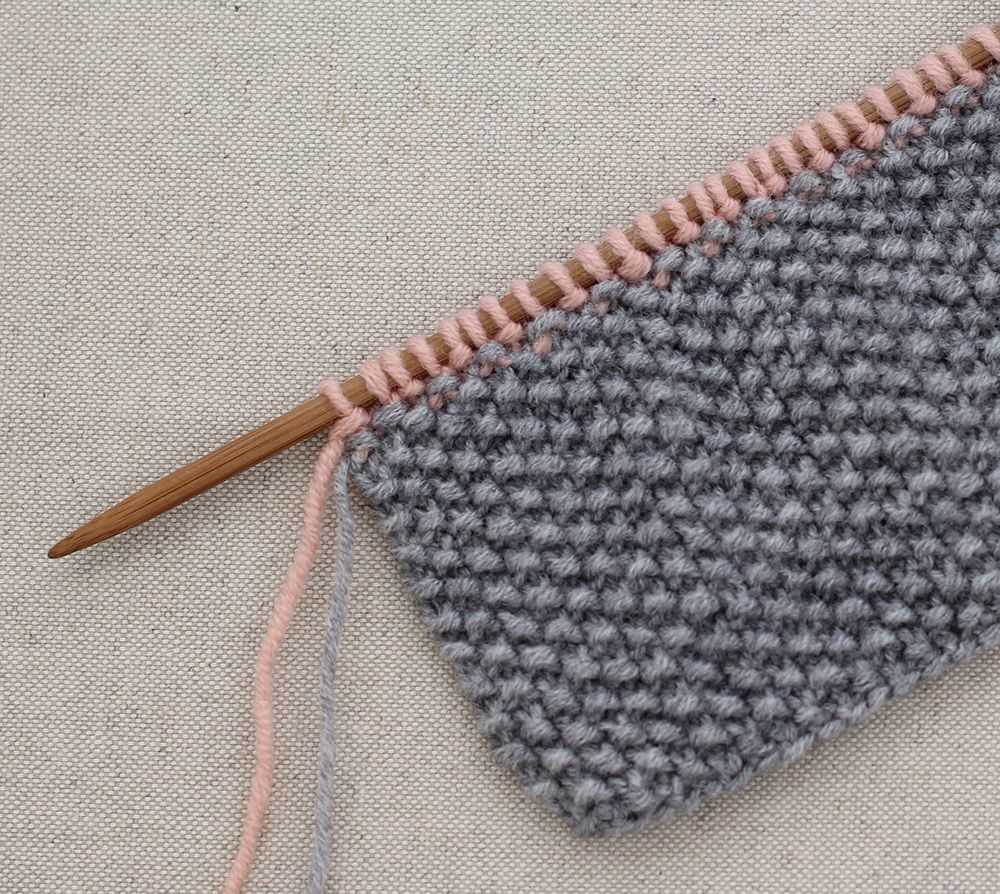 Color block knit scarf pattern