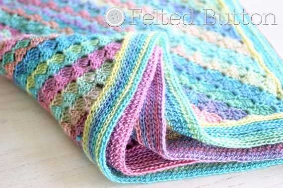 Corner to corner knitted blanket free pattern