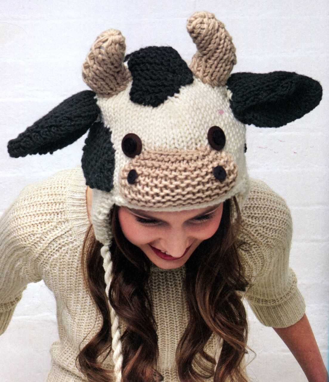 Cow hat knitting pattern