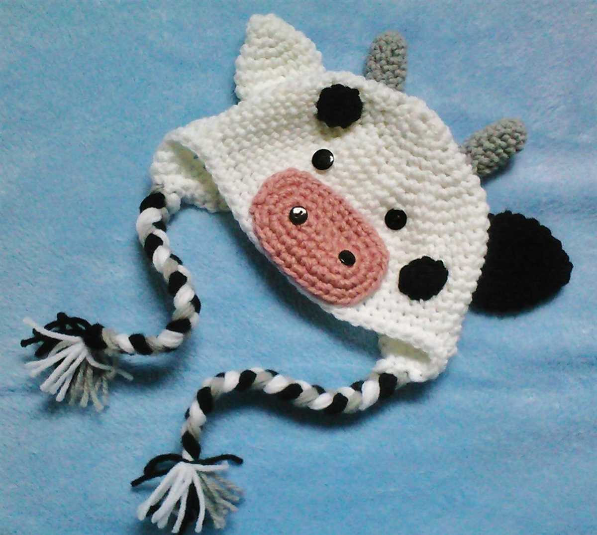Cow hat knitting pattern