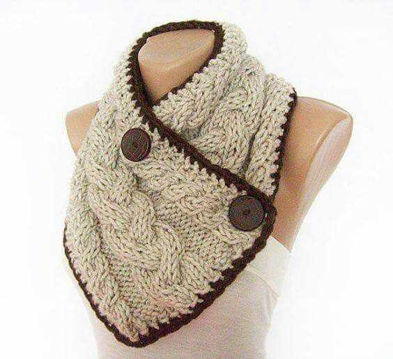 Cowl neck scarf knitting pattern