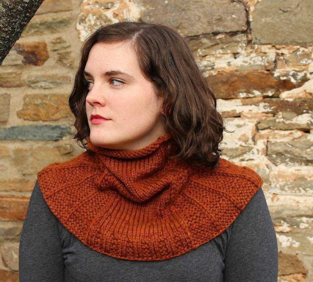 Cowl neck scarf knitting pattern