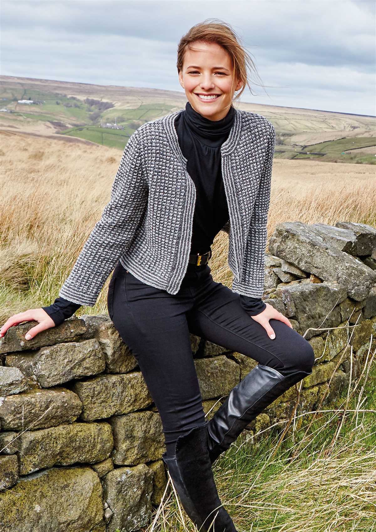 Cropped knit cardigan pattern