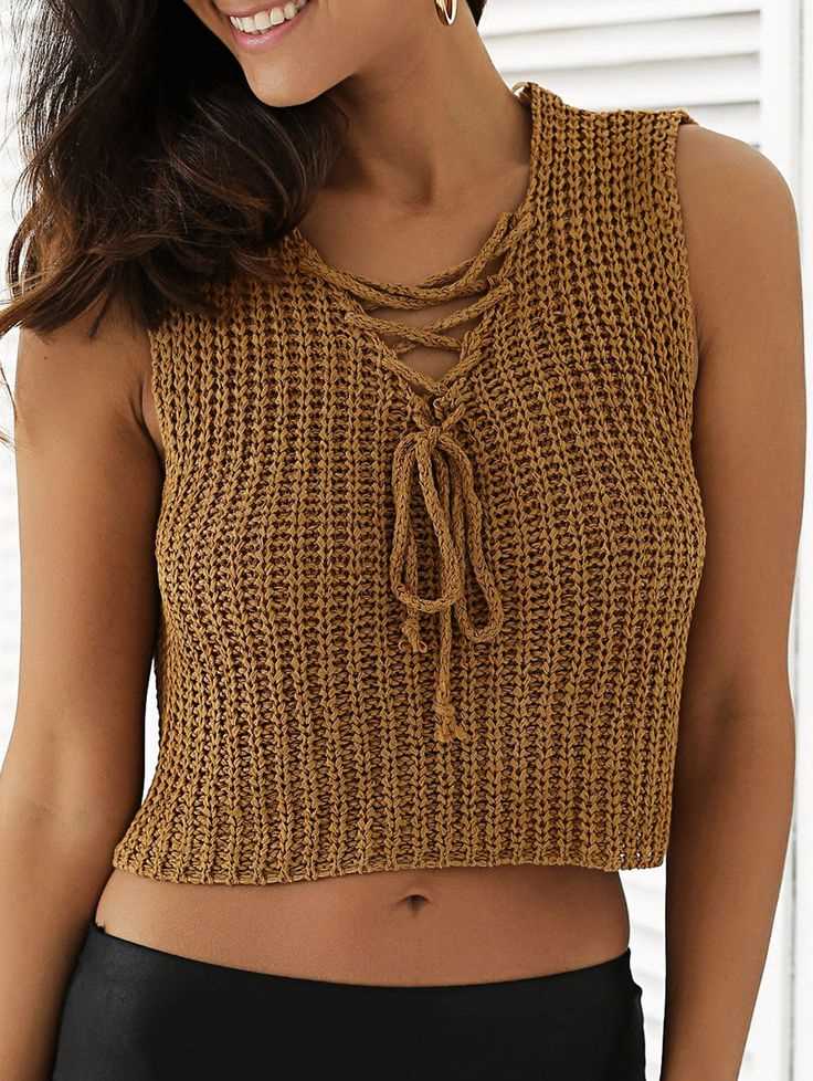 Cropped tank top knitting pattern