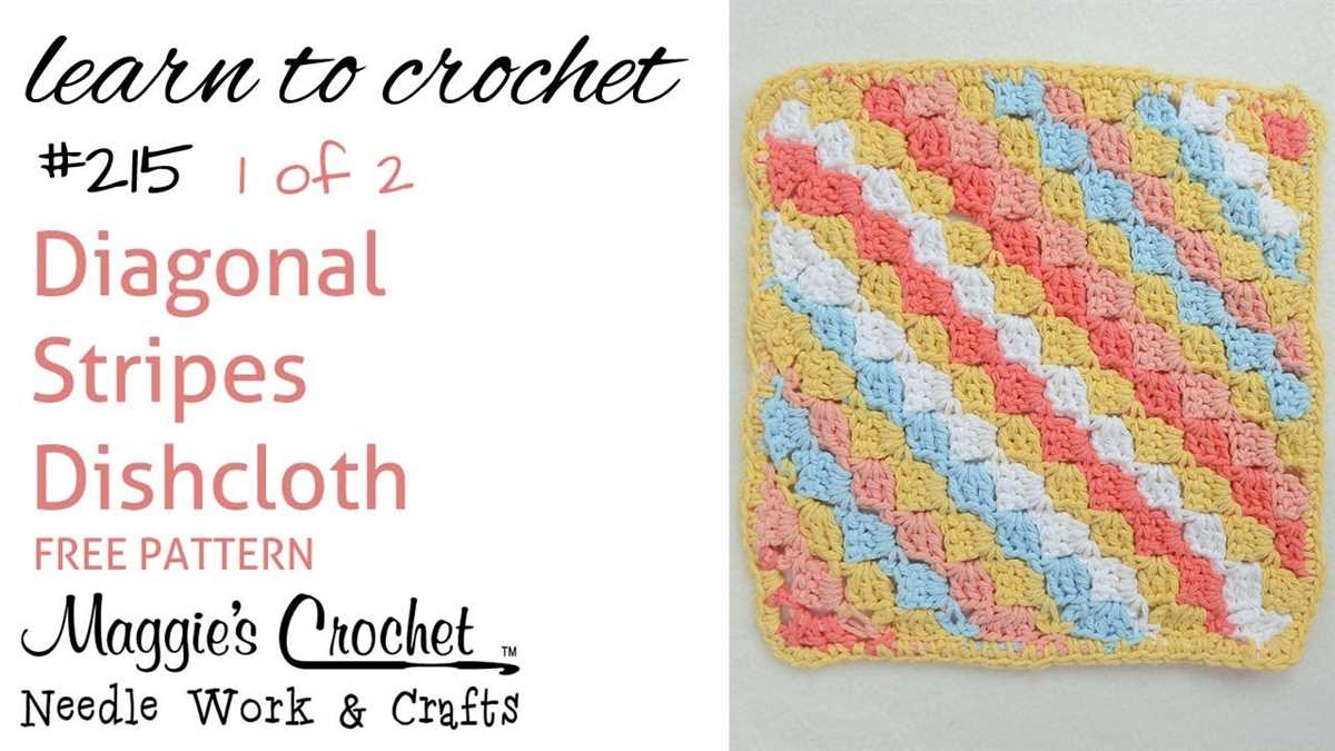 Diagonal knit dishcloth pattern free